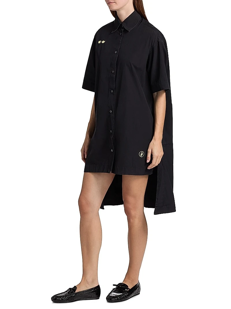 Step-Hem Cotton Shirtdress