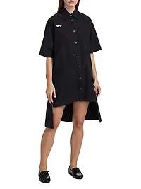 Step-Hem Cotton Shirtdress
