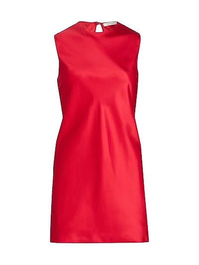 Satin Sleeveless Shift Minidress