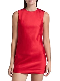 Satin Sleeveless Shift Minidress