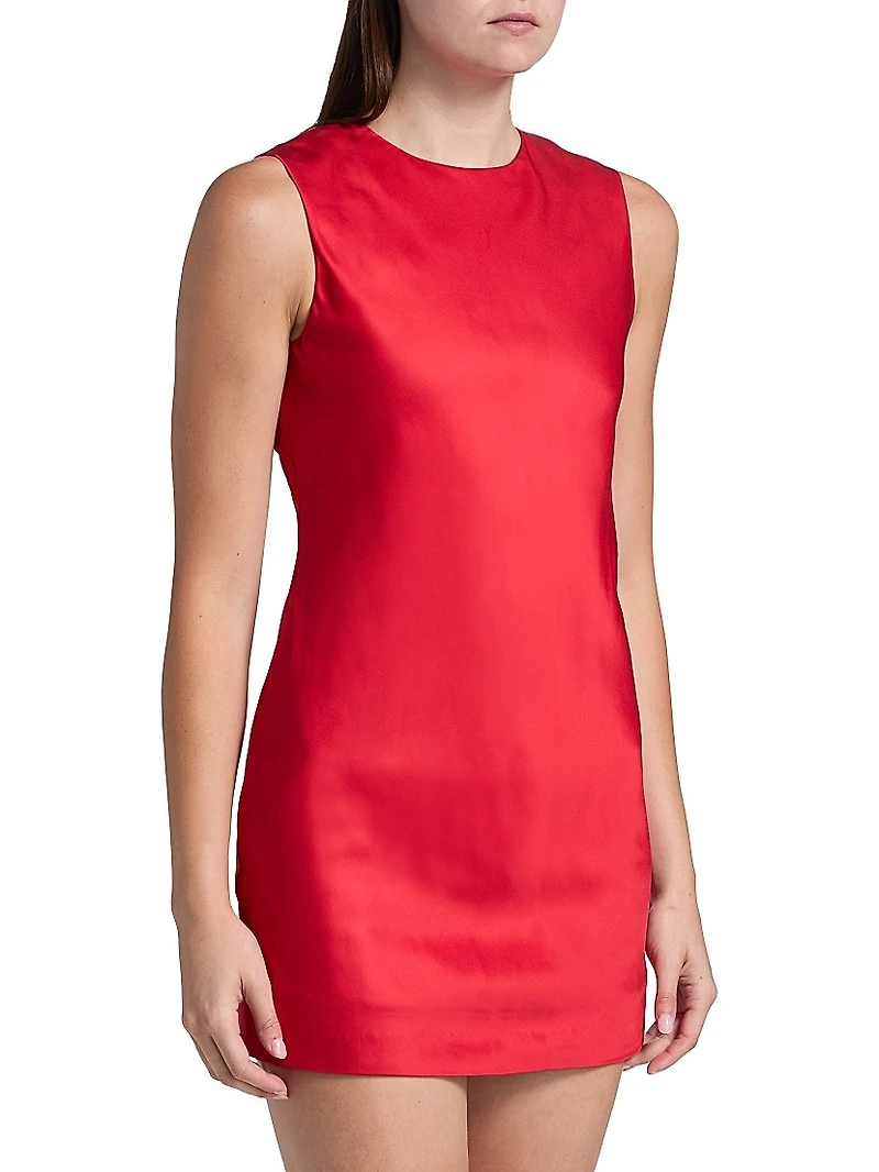 Satin Sleeveless Shift Minidress