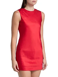 Satin Sleeveless Shift Minidress
