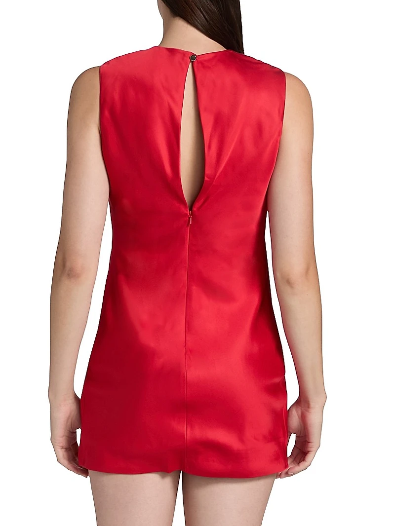 Satin Sleeveless Shift Minidress