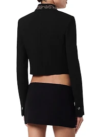 Embellished Virgin Wool Crop Jacket