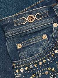 Embellished High-Rise Wide-Leg Jeans