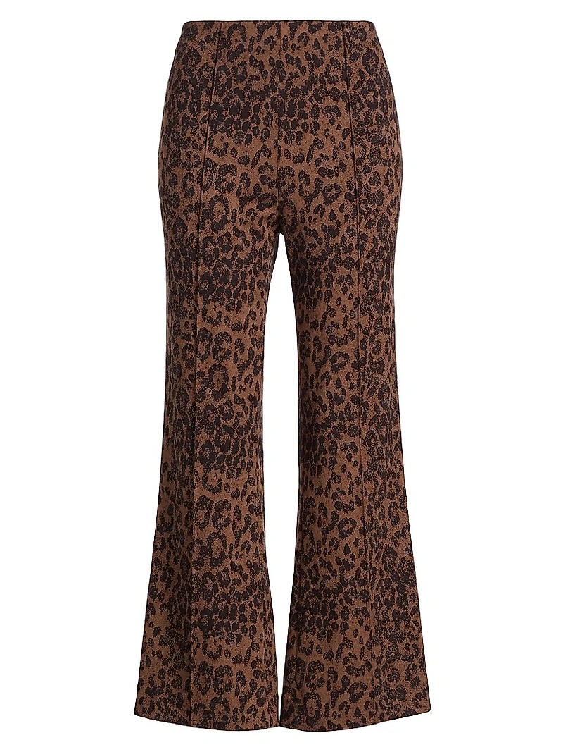 Irina Leopard Jacquard Crop Pants