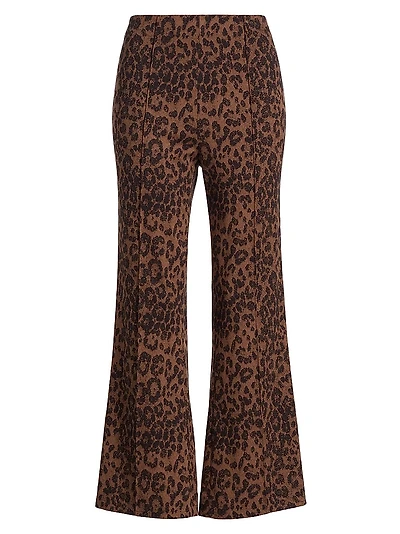 Irina Leopard Jacquard Crop Pants