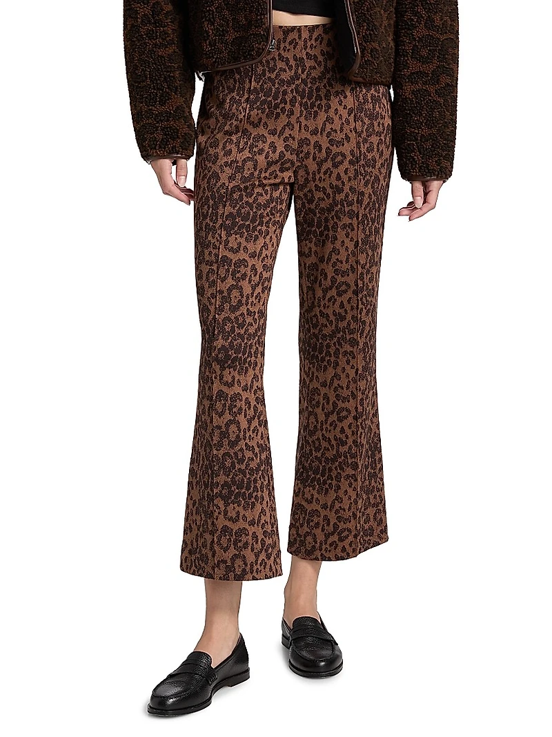 Irina Leopard Jacquard Crop Pants