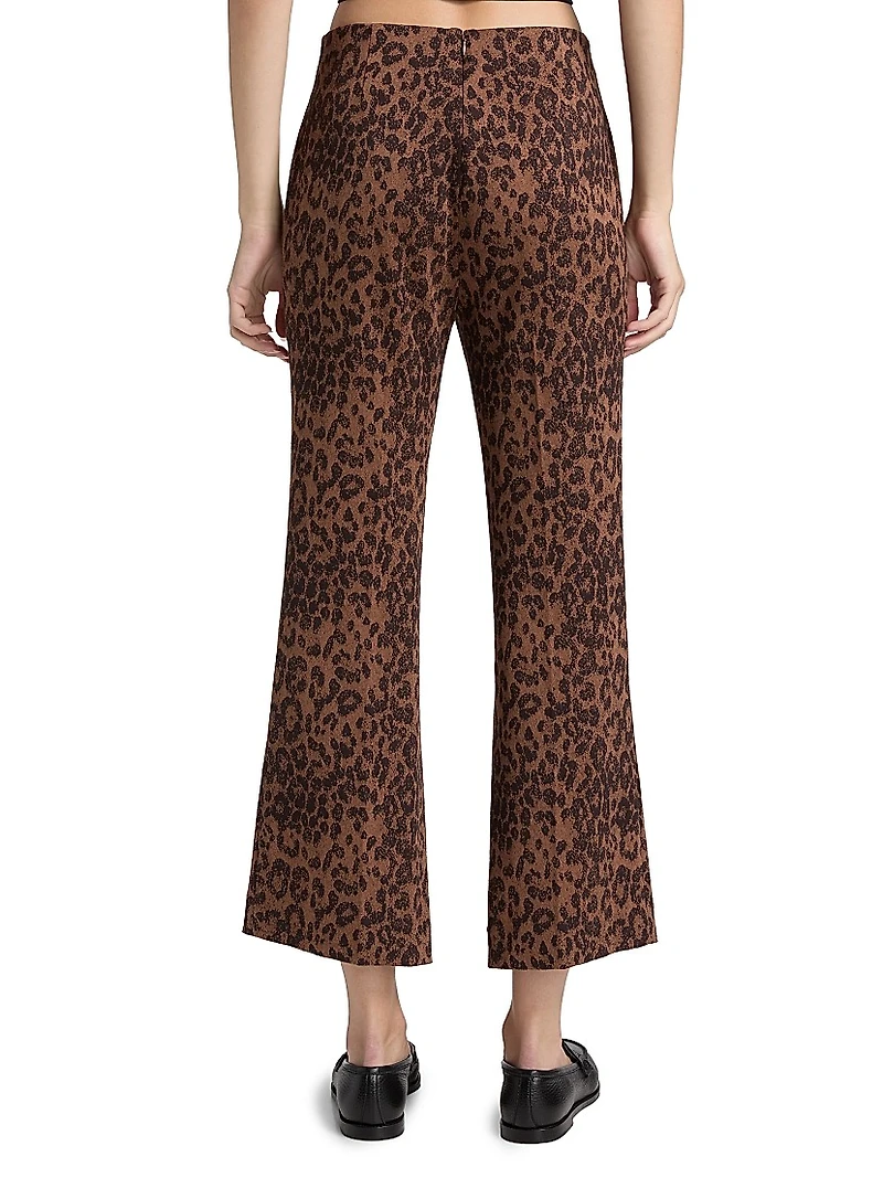 Irina Leopard Jacquard Crop Pants