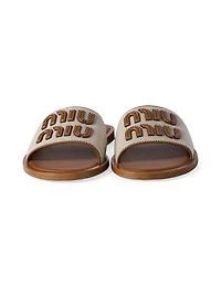 Canvas and Leather Slides