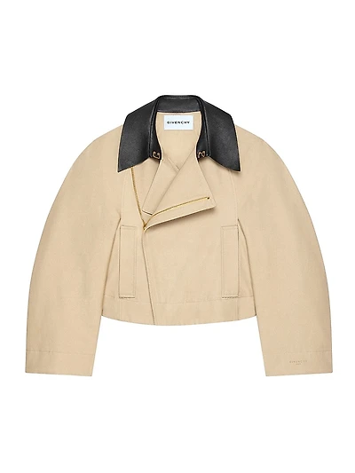 Cropped Pea Coat Cotton and Wool