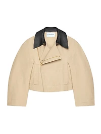 Cropped Pea Coat Cotton and Wool