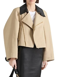Cropped Pea Coat Cotton and Wool