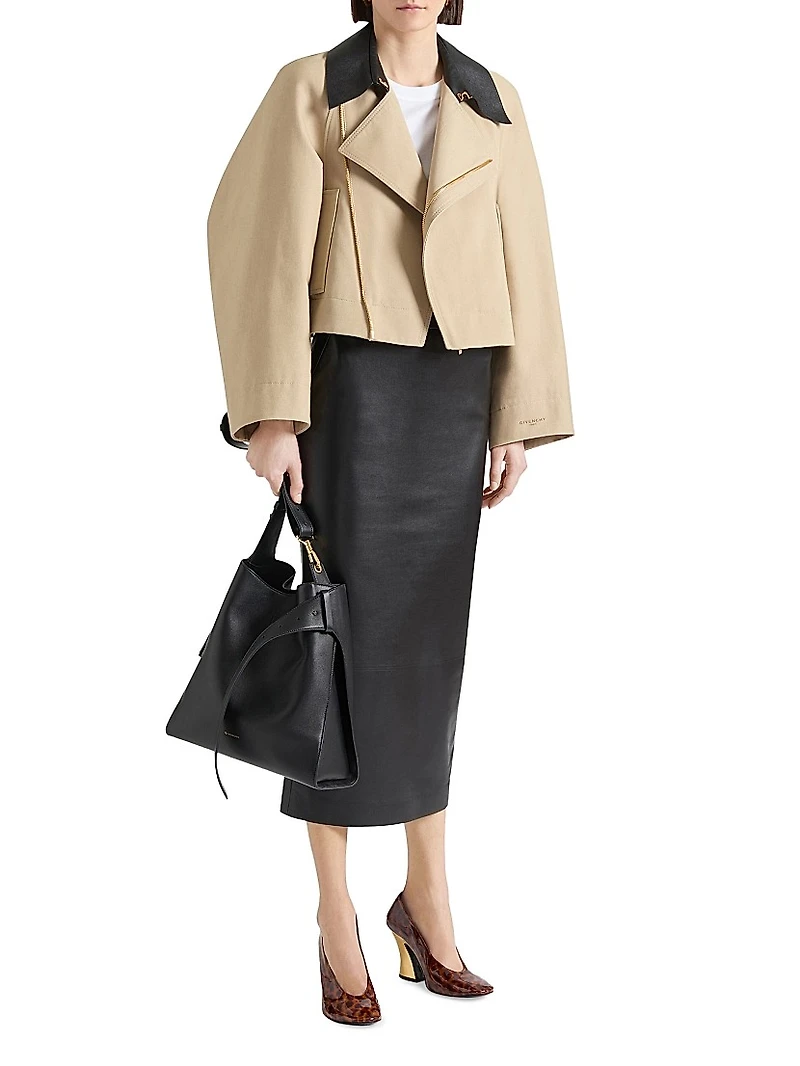 Cropped Pea Coat Cotton and Wool