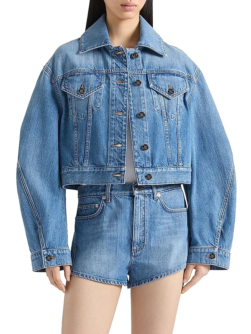 Mini Shorts Washed Denim