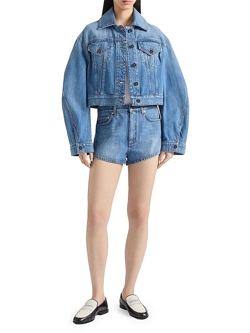 Mini Shorts Washed Denim