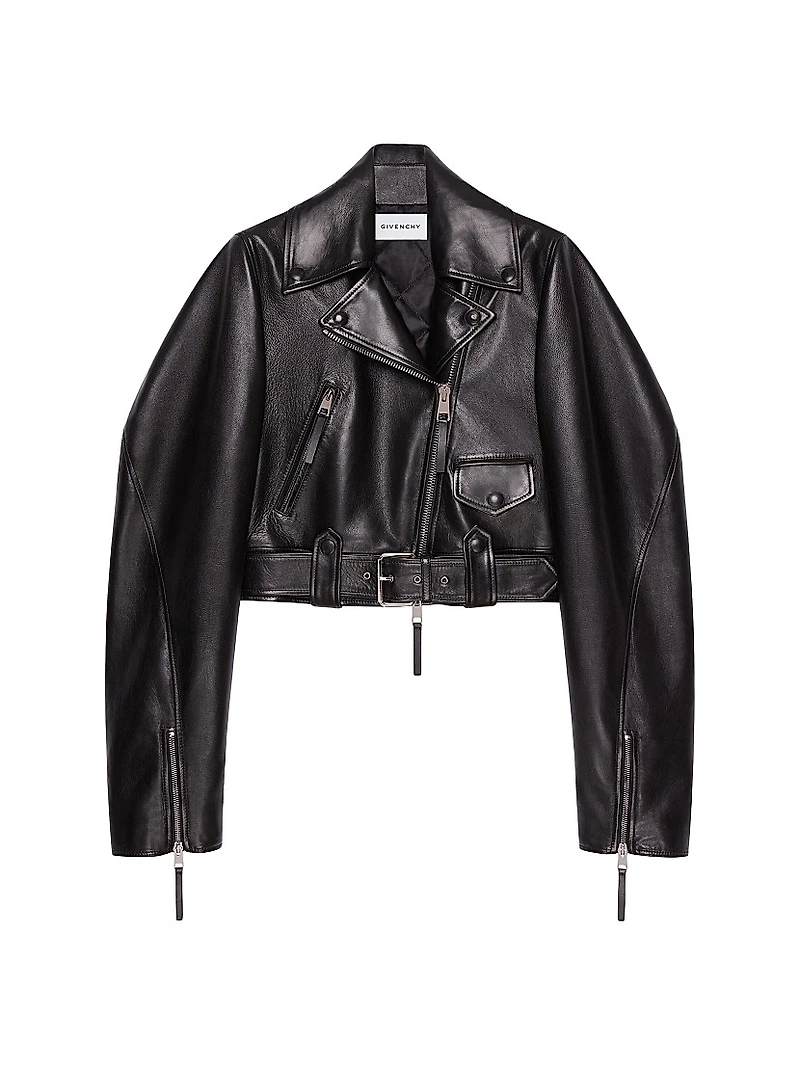 Cropped Biker Jacket Leather
