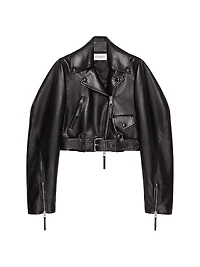 Cropped Biker Jacket Leather