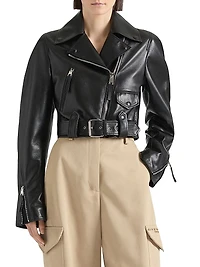 Cropped Biker Jacket Leather