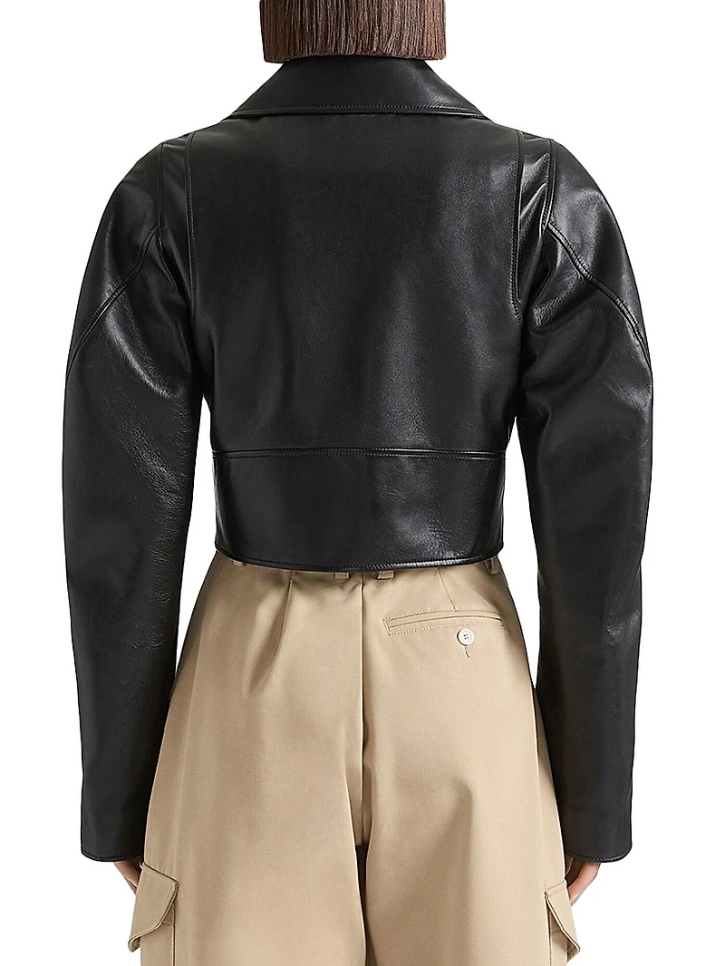 Cropped Biker Jacket Leather