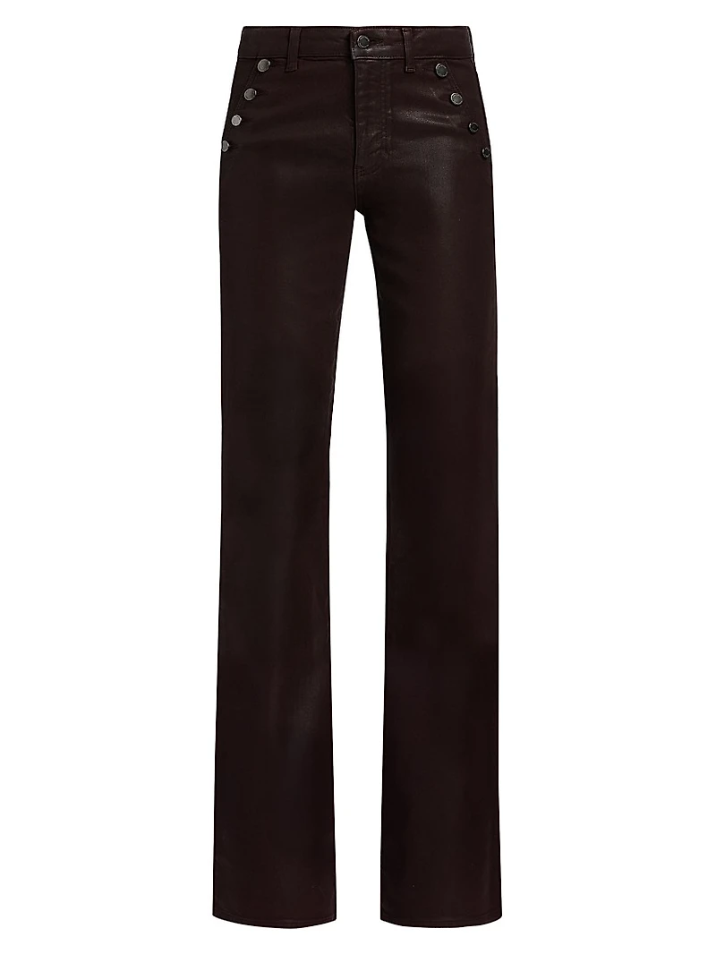 Helena Coated Mid-Rise Flared Jeans