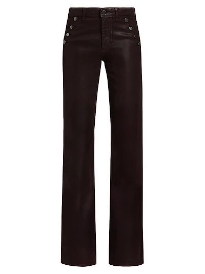 Helena Coated Mid-Rise Flared Jeans