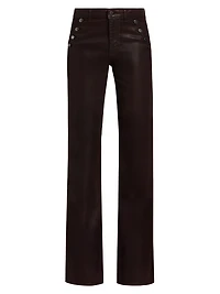 Helena Coated Mid-Rise Flared Jeans