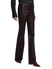 Helena Coated Mid-Rise Flared Jeans
