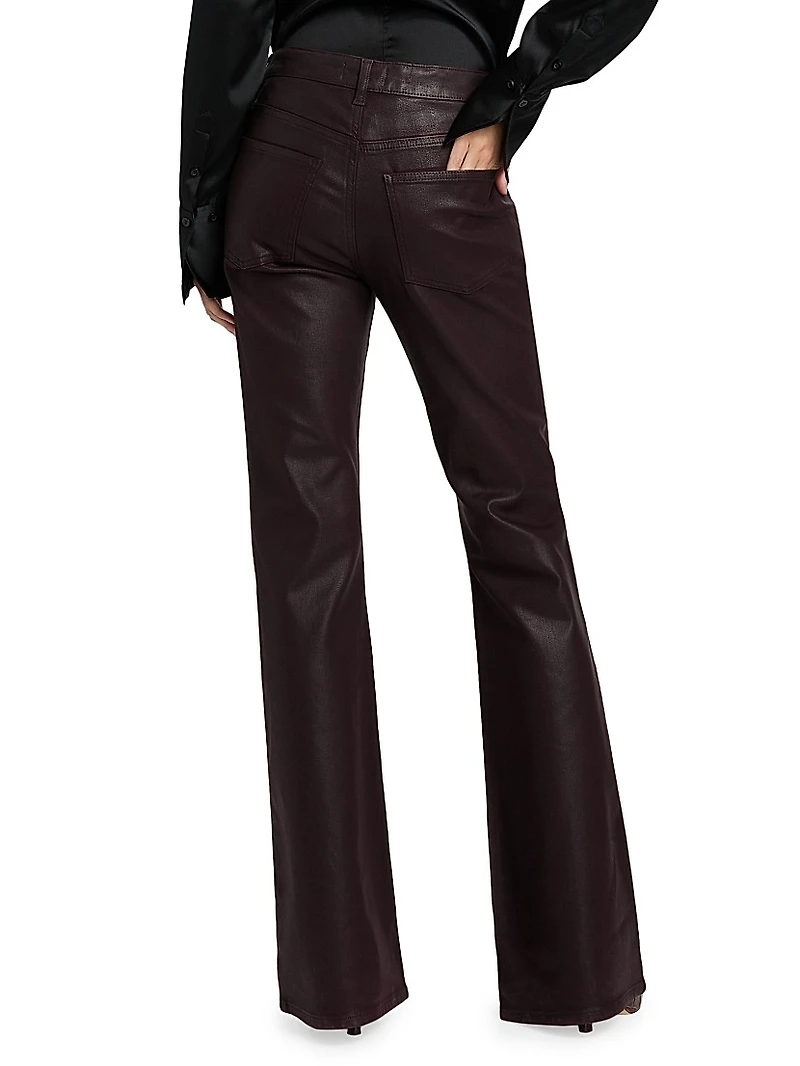 Helena Coated Mid-Rise Flared Jeans