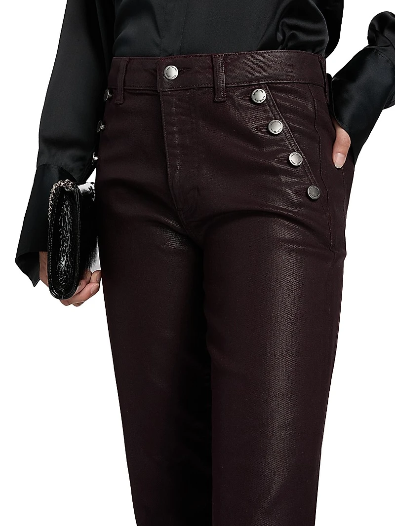 Helena Coated Mid-Rise Flared Jeans