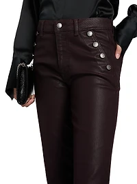 Helena Coated Mid-Rise Flared Jeans