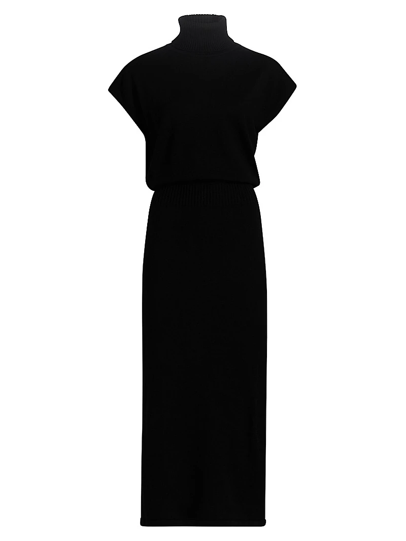 Natalie Wool Knit Turtleneck Midi-Dress