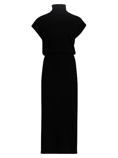 Natalie Wool Knit Turtleneck Midi-Dress
