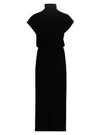 Natalie Wool Knit Turtleneck Midi-Dress