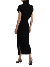 Natalie Wool Knit Turtleneck Midi-Dress