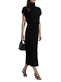 Natalie Wool Knit Turtleneck Midi-Dress