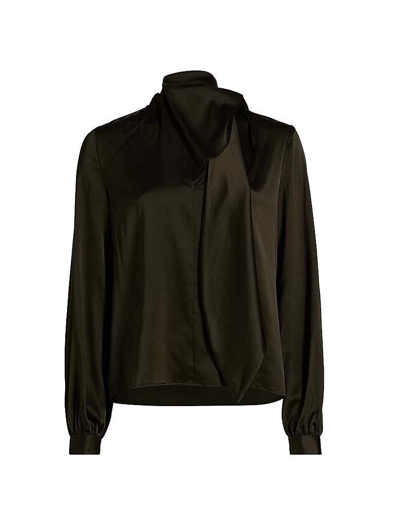 Harry Stretch-Silk Tieneck Blouse