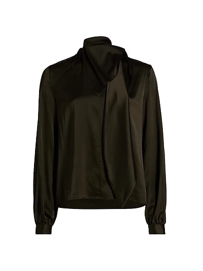 Harry Stretch-Silk Tieneck Blouse