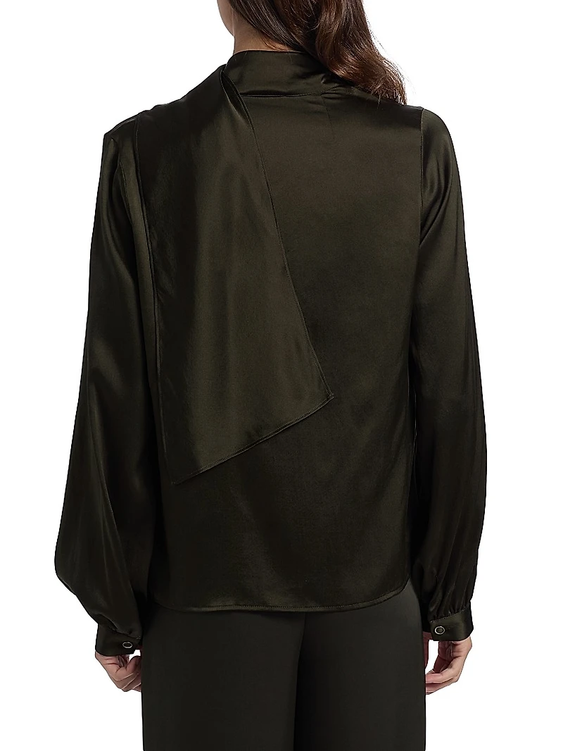 Harry Stretch-Silk Tieneck Blouse