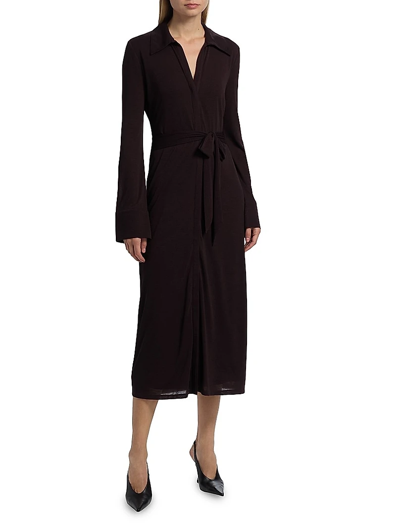 Lydia Jersey Midi-Shirtdress