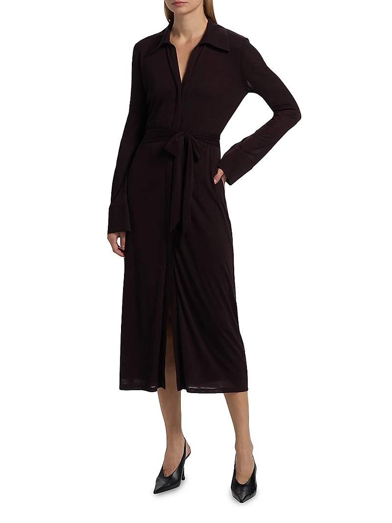 Lydia Jersey Midi-Shirtdress