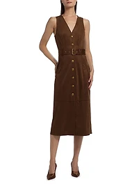 Marcia Belted Midi-Shirtdress