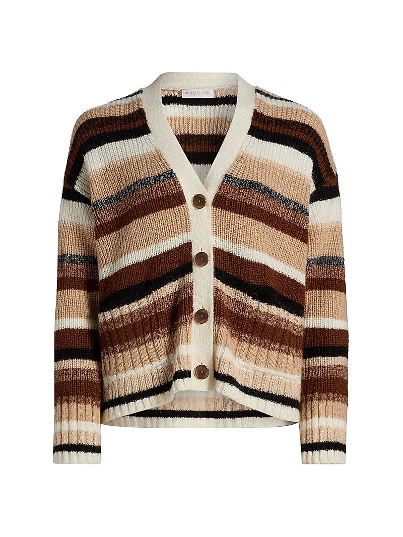 Caroline Striped V-Neck Cardigan