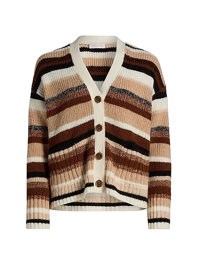 Caroline Striped V-Neck Cardigan