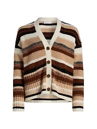 Caroline Striped V-Neck Cardigan