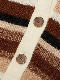 Caroline Striped V-Neck Cardigan