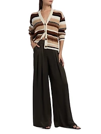 Caroline Striped V-Neck Cardigan