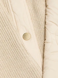 Melaine Quilted Rib-Knit Scarf Coat