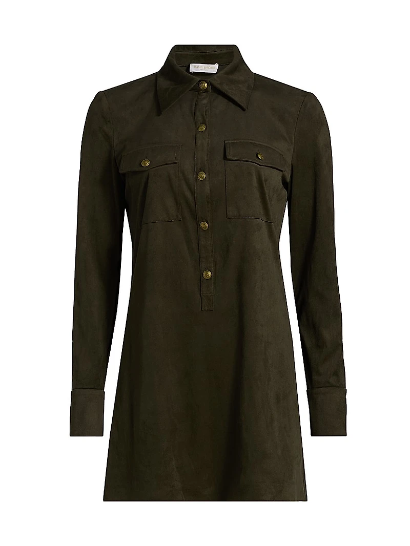Maria Button-Front Mini-Shirtdress