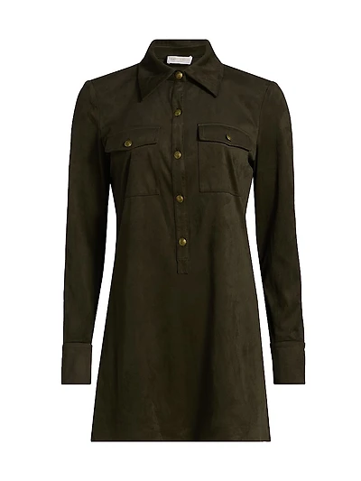 Maria Button-Front Mini-Shirtdress